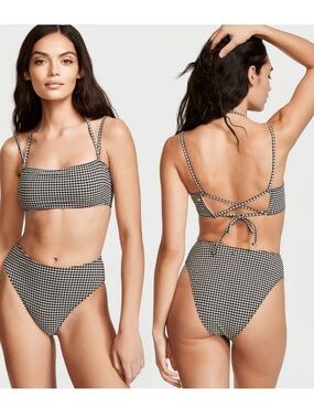 VICTORIA SECRET Black Gingham 2-Piece Bikini Swim Set XXL